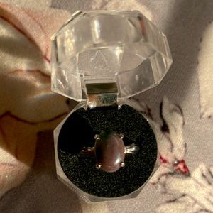 Moss Agate handcrafted ring size 20UK and 10US silver hardware